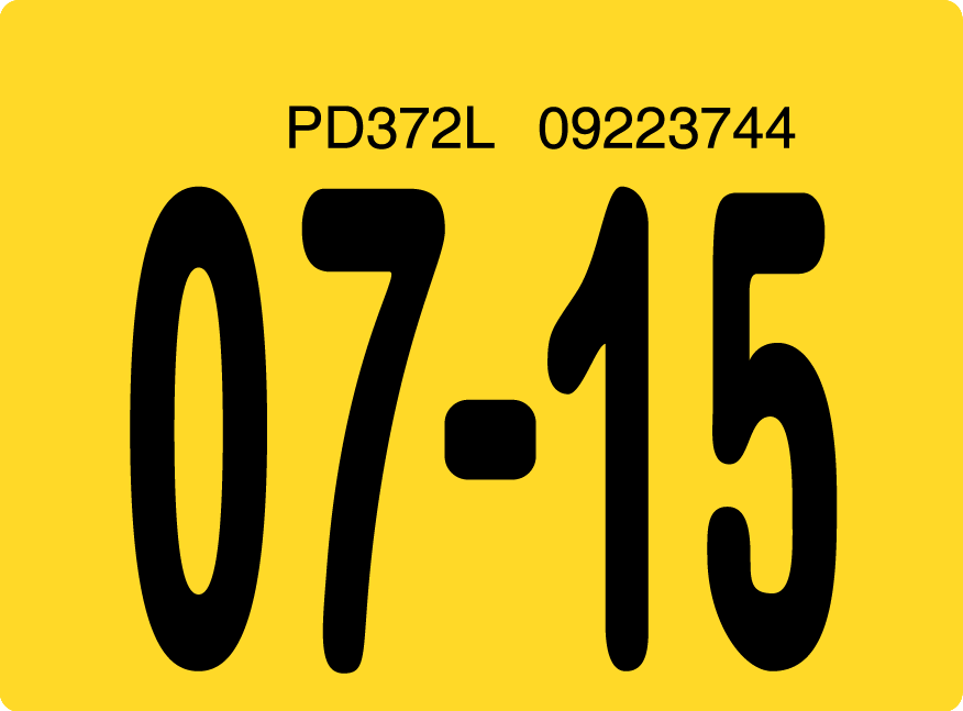 2015 July Sticker on Florida License Plate