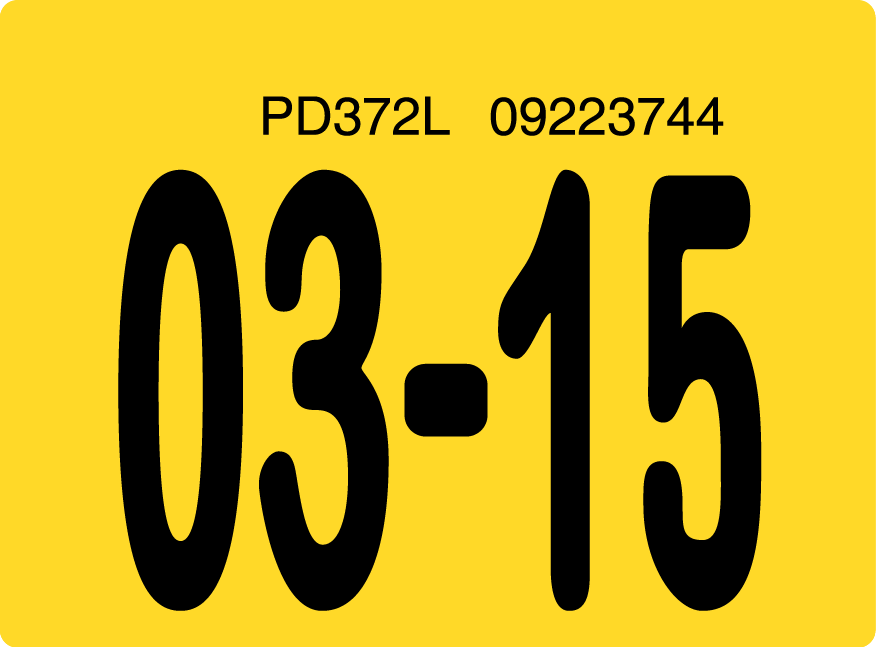 2015 March Sticker on Florida License Plate