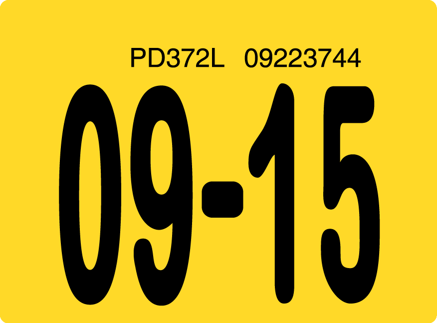 2015 September Sticker on Florida License Plate