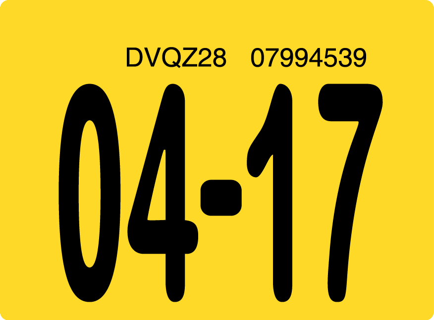 2017 April Sticker on Florida License Plate