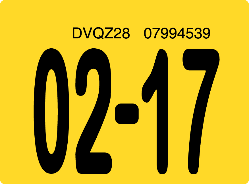 2017 February Sticker on Florida License Plate