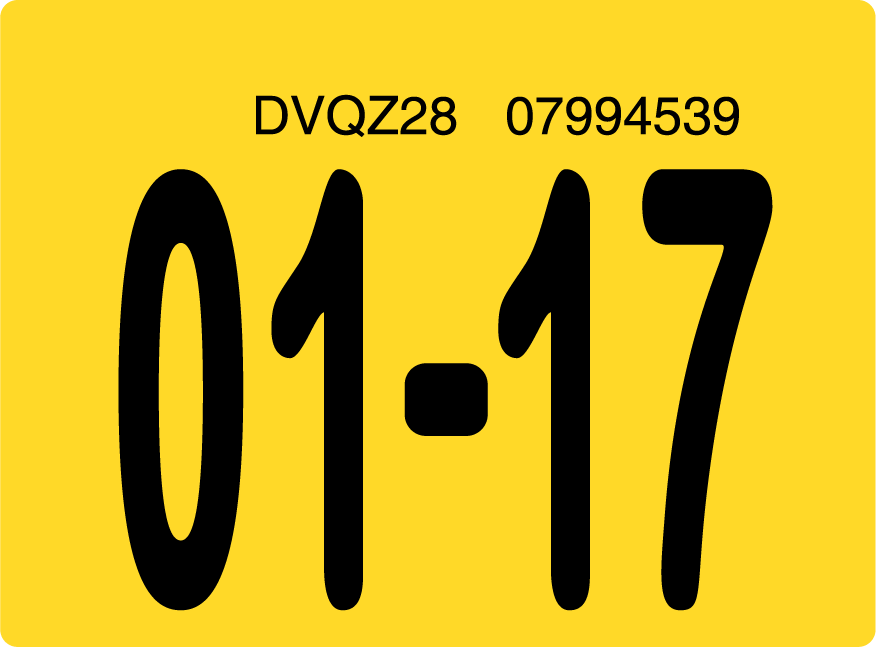 2017 January Sticker on Florida License Plate