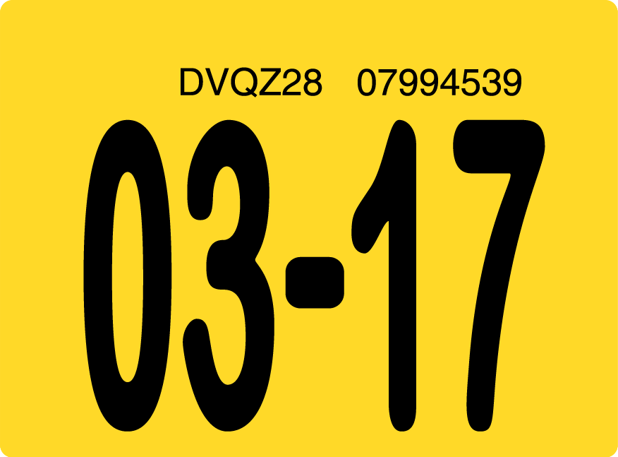 2017 March Sticker on Florida License Plate