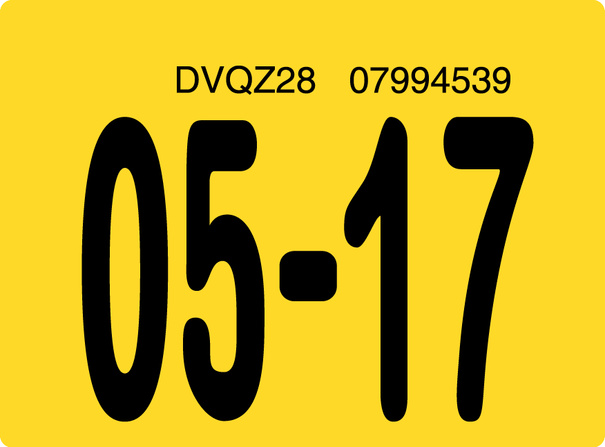 2017 May Sticker on Florida License Plate