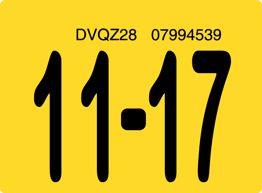 2017 November Sticker on Florida License Plate