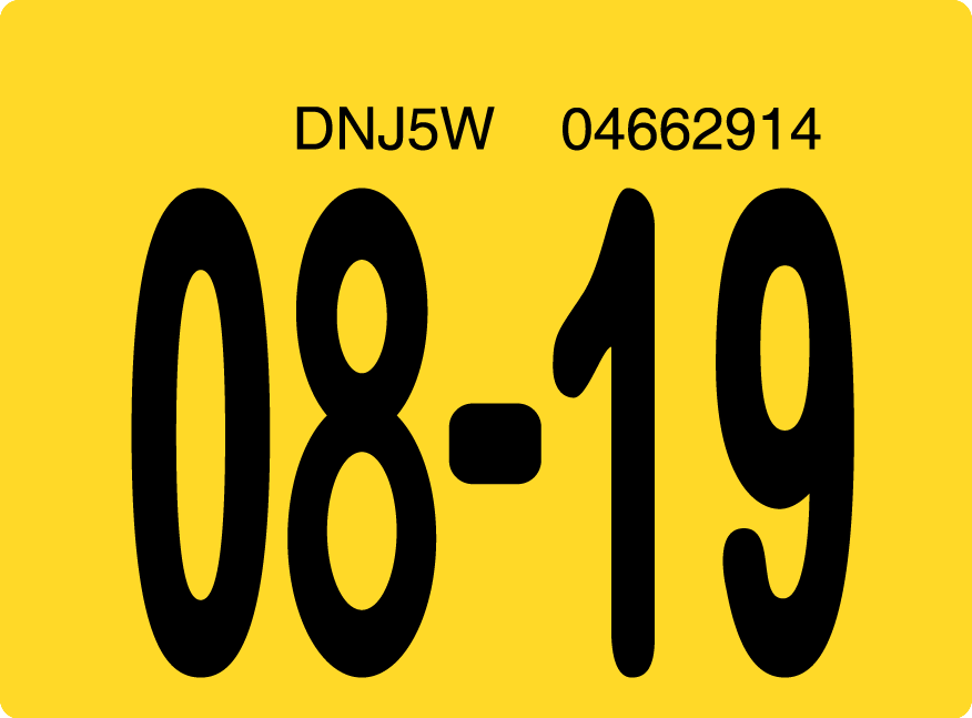 2019 August Sticker on Florida License Plate