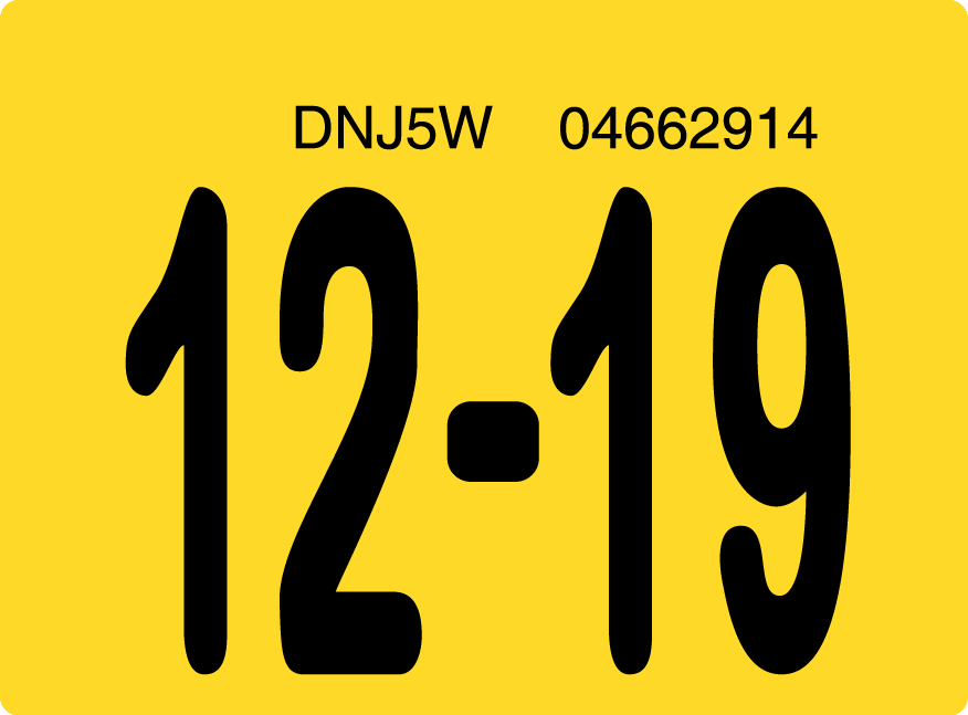 2019 December Sticker on Florida License Plate