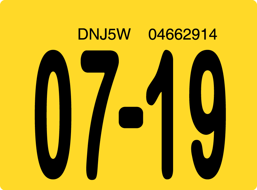 2019 July Sticker on Florida License Plate