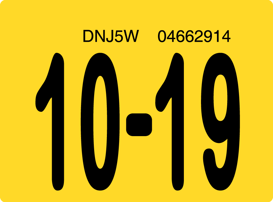 2019 October Sticker on Florida License Plate