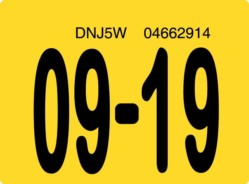 2019 September Sticker on Florida License Plate