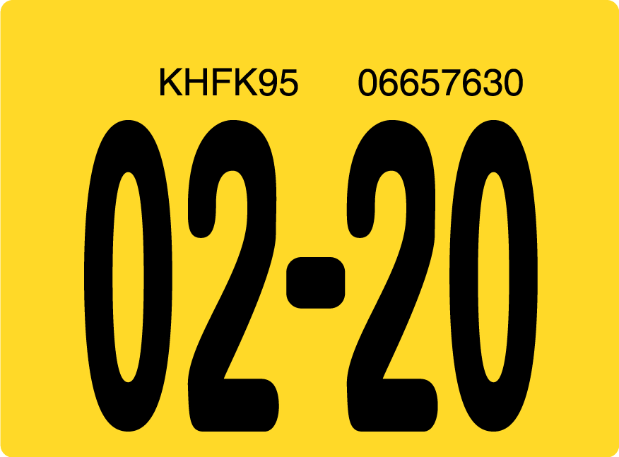 2020 February Sticker on Florida License Plate