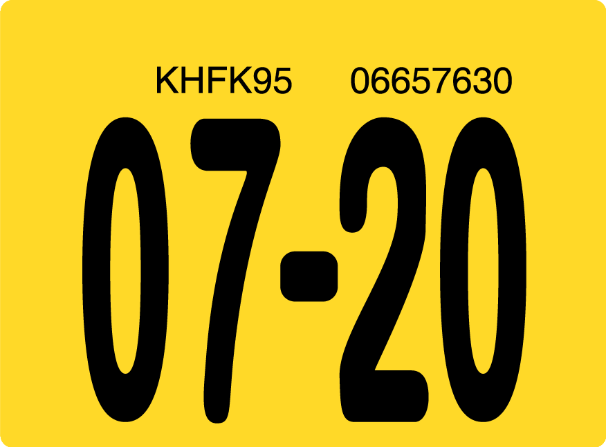 2020 July Sticker on Florida License Plate