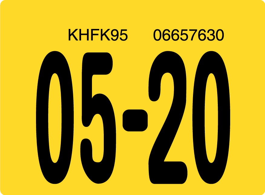 2020 May Sticker on Florida License Plate