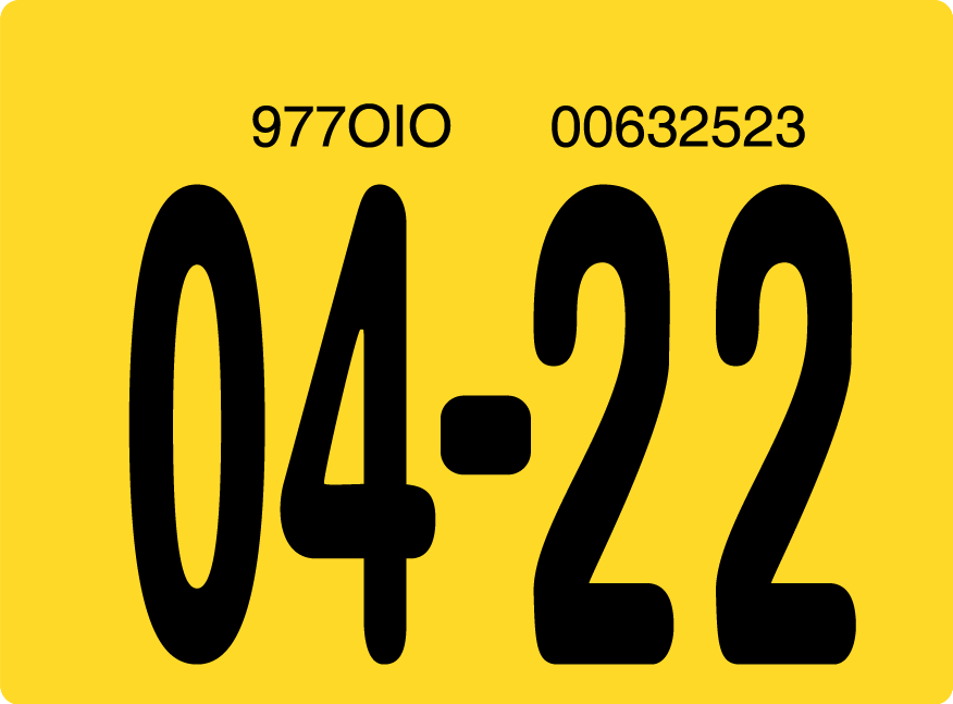 2022 April Sticker on Florida License Plate