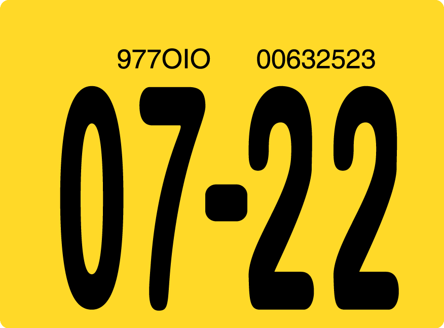 2022 July Sticker on Florida License Plate