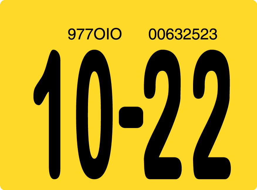 2022 October Sticker on Florida License Plate