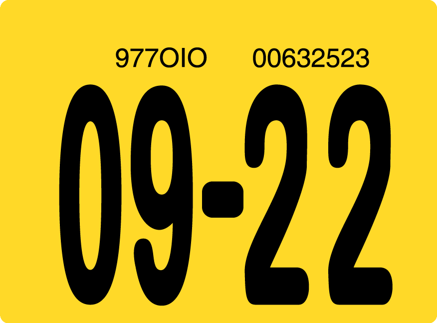 2022 September Sticker on Florida License Plate