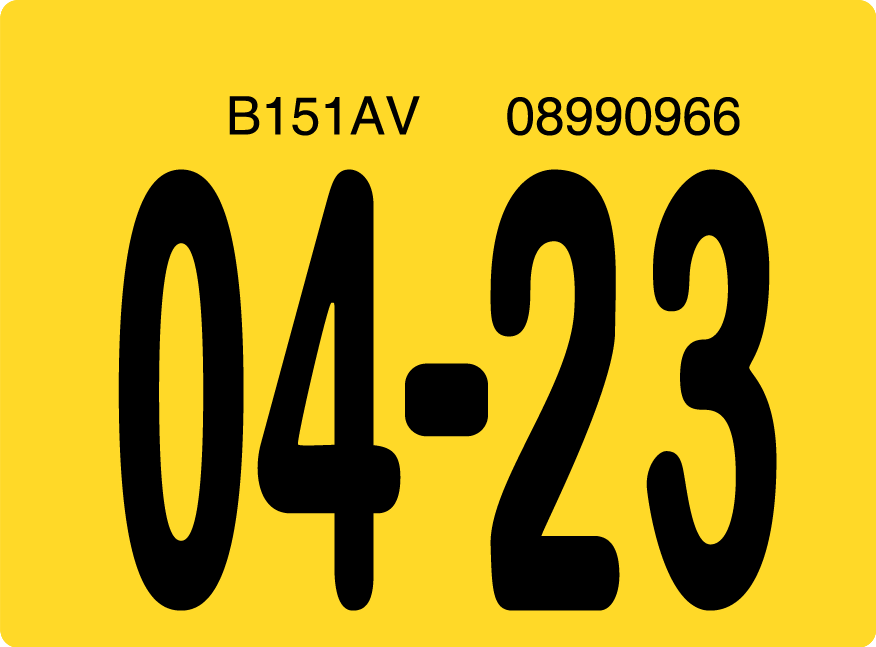 2023 April Sticker on Florida License Plate