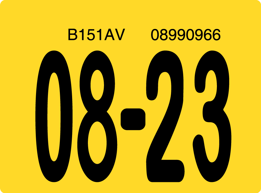 2023 August Sticker on Florida License Plate