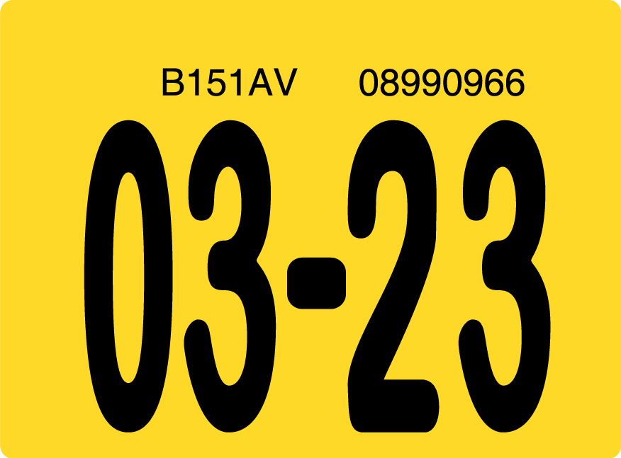 2023 March Sticker on Florida License Plate