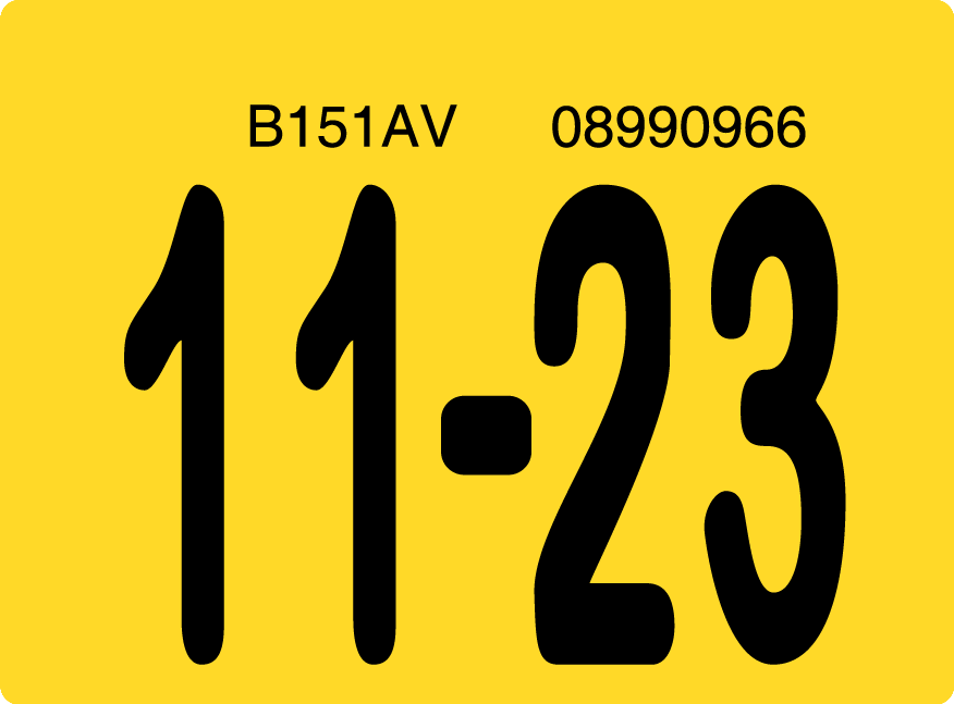 2023 November Sticker on Florida License Plate