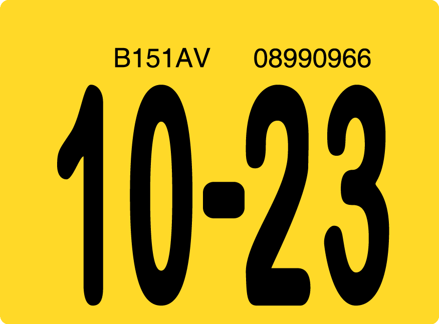 2023 October Sticker on Florida License Plate