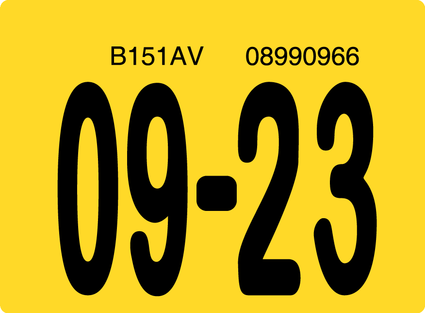 2023 September Sticker on Florida License Plate