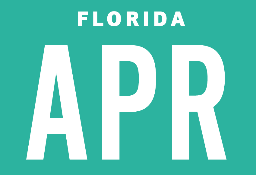 Month April Sticker on Florida License Plate