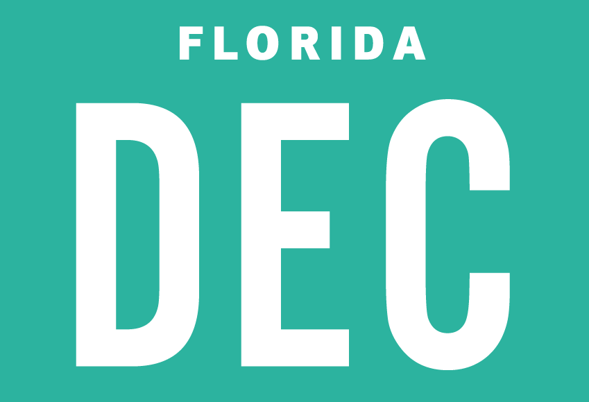 Month December Sticker on Florida License Plate