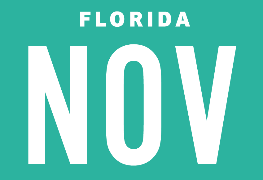 Month November Sticker on Florida License Plate