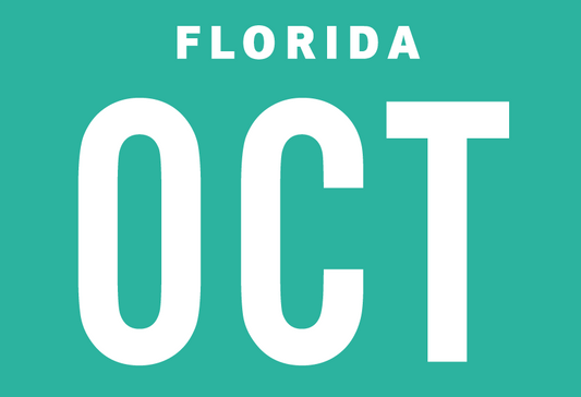 Month October Sticker on Florida License Plate