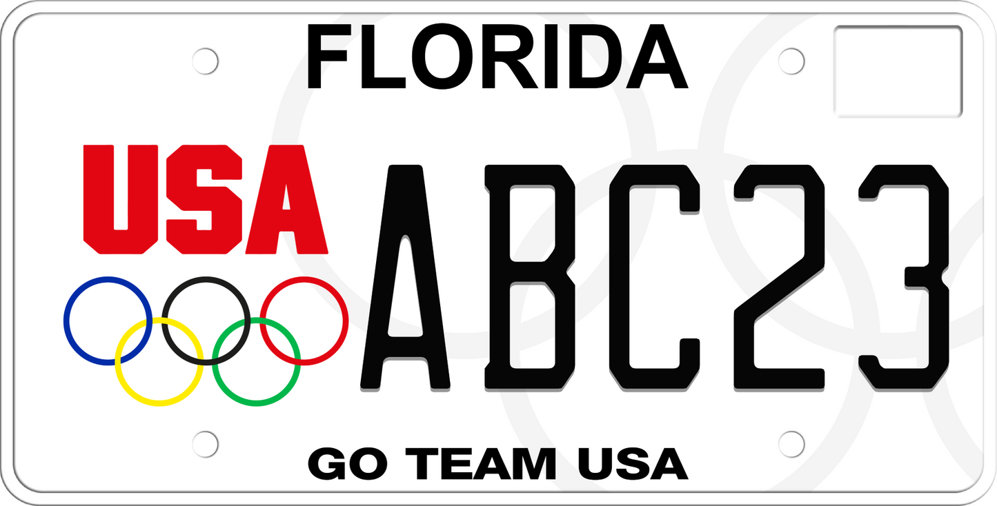 Florida License Plate - U.S. Olympic Spirit