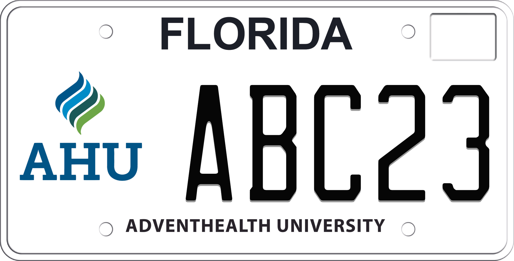 Florida License Plate - Advent Health University