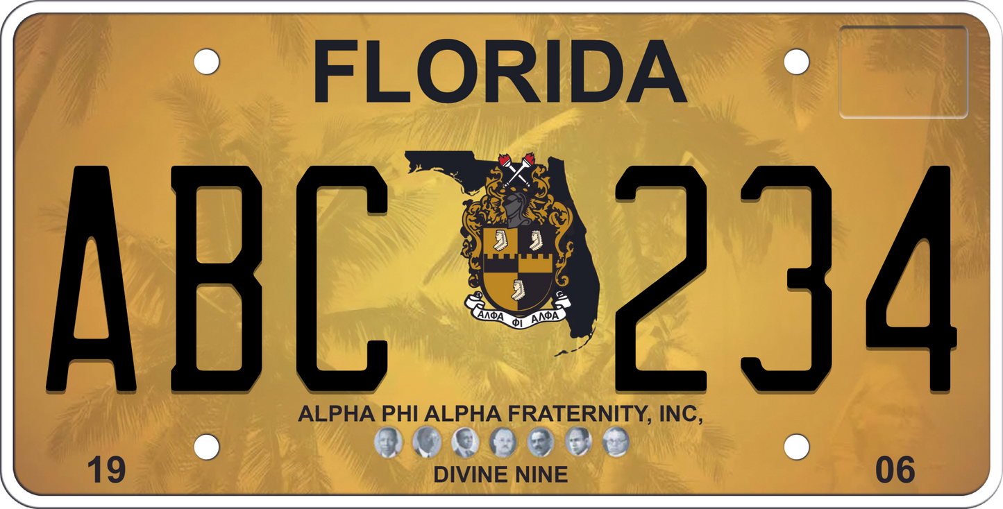 Florida License Plate - Alpha Phi Alpha