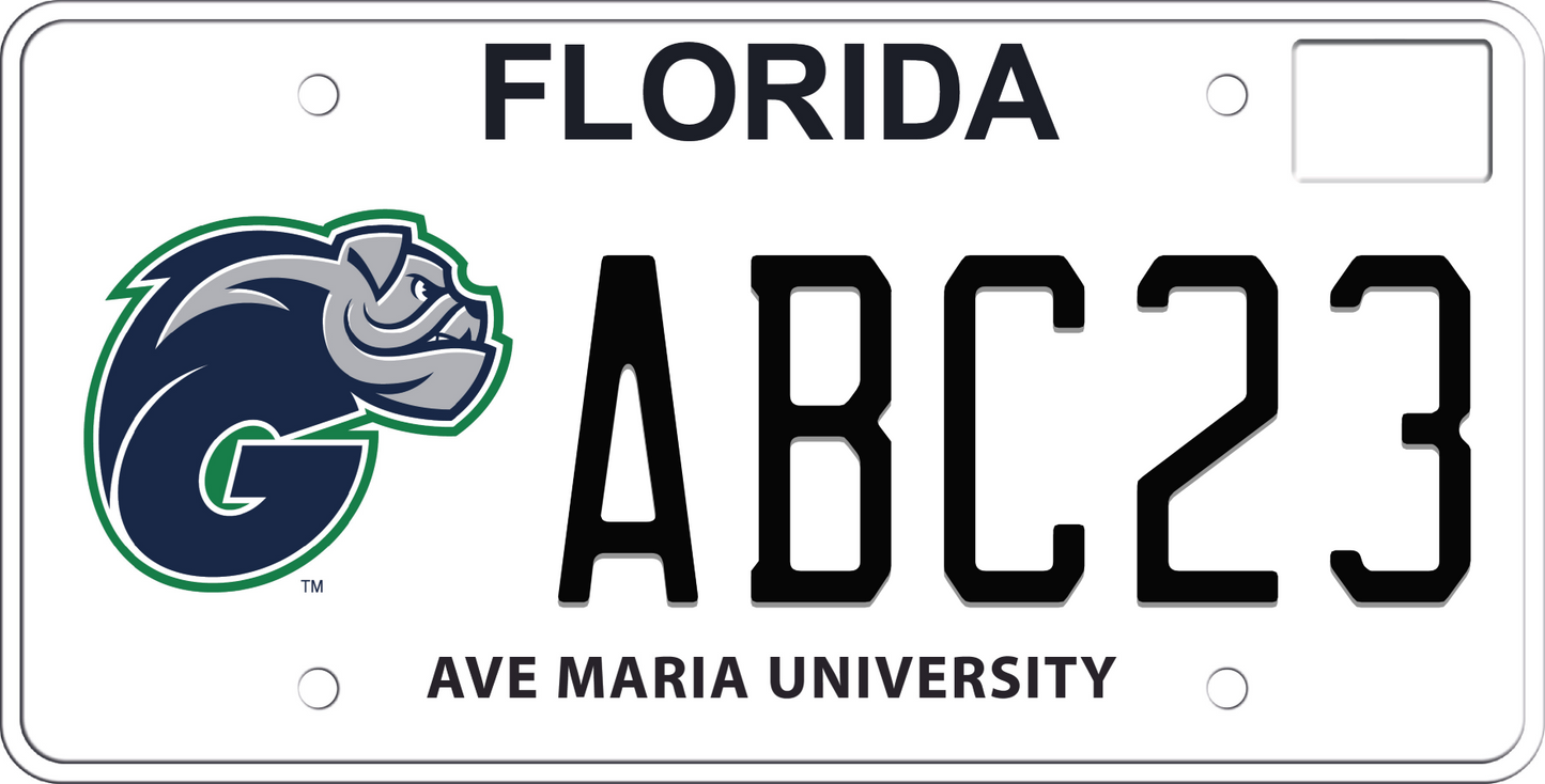 Florida License Plate - Ave Maria University