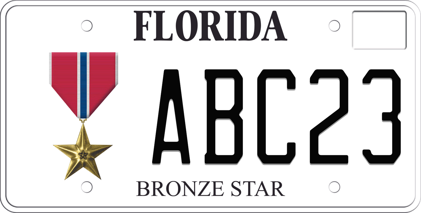 Florida License Plate - Bronze Star