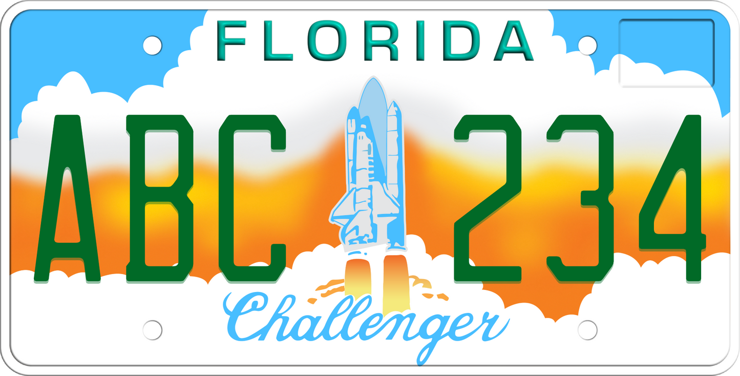 Florida License Plate - Challenger-Columbia