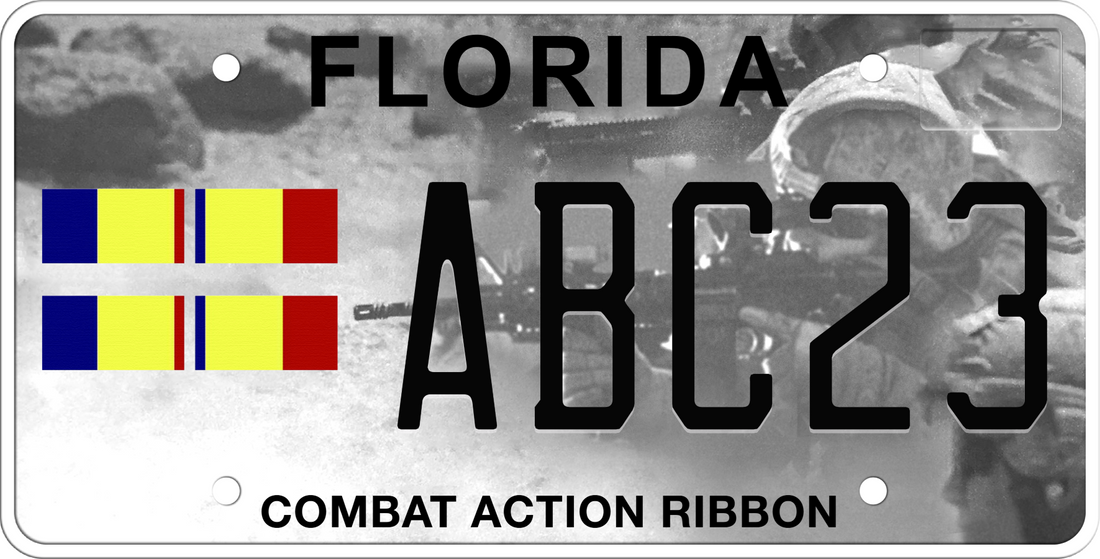 Usf Ribbon Buy Custom Florida License Plate - Combat Action Ribbon