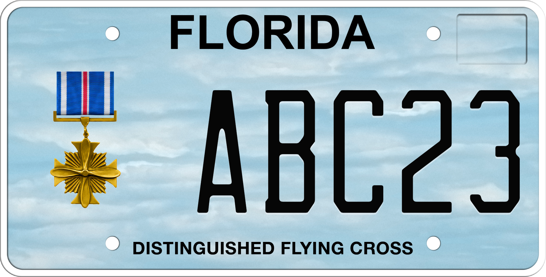 Florida License Plate - Distinguished Flying Cross