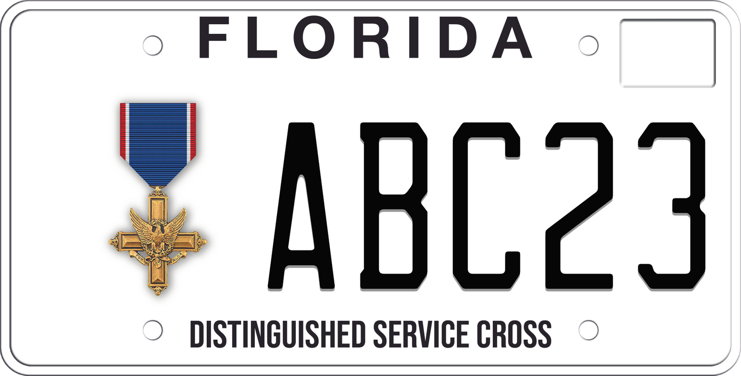 Florida License Plate - Distinguished Service Cross