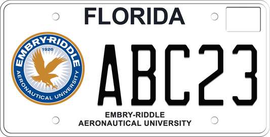 Florida License Plate - Embry-Riddle Aeronautical University