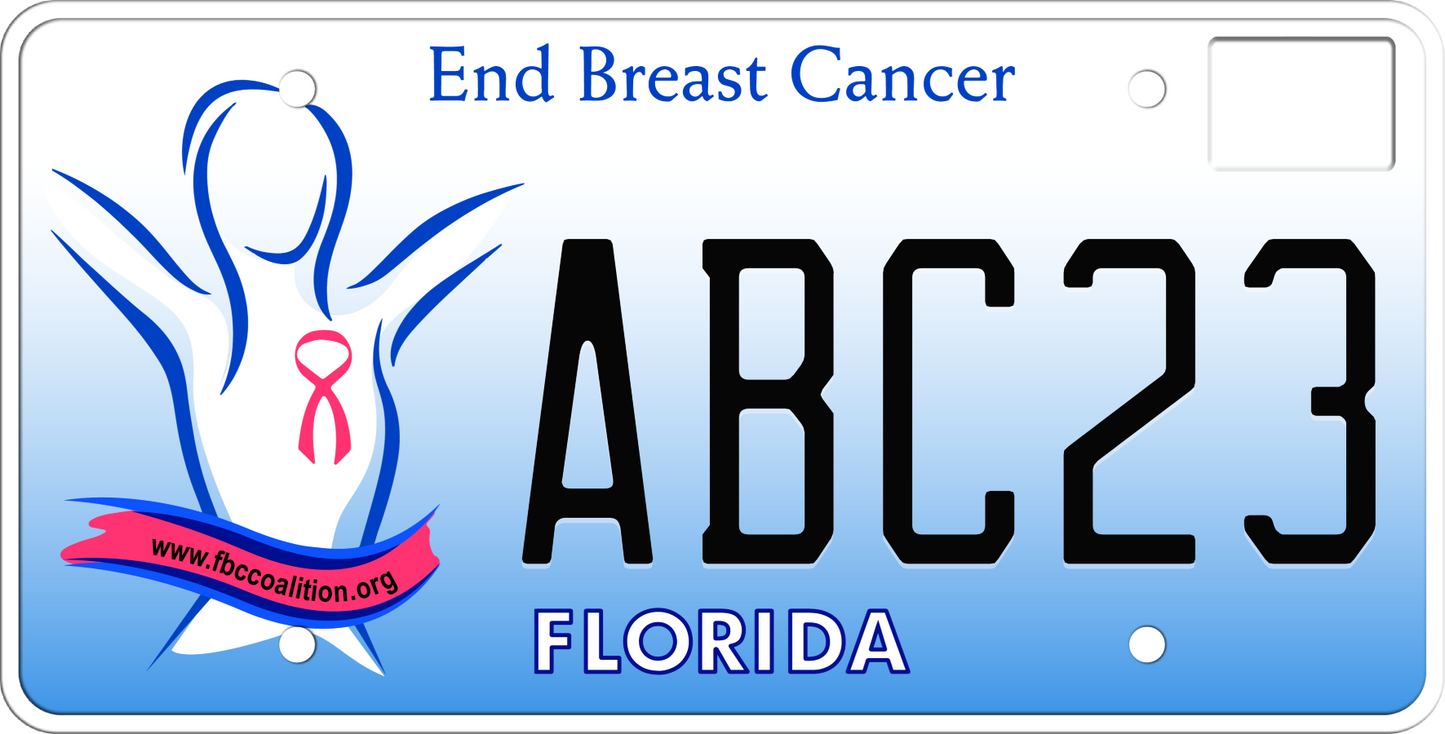 Florida License Plate - End Breast Cancer