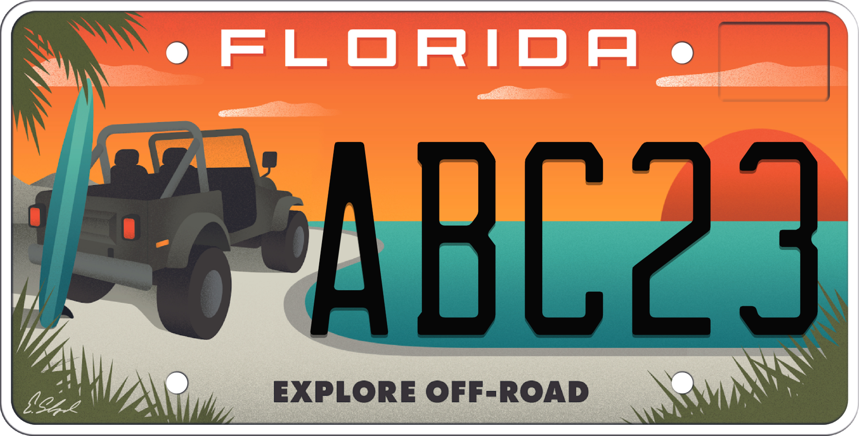 Florida License Plate - Explore Off Road