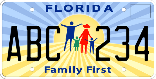 Florida License Plate - Family First