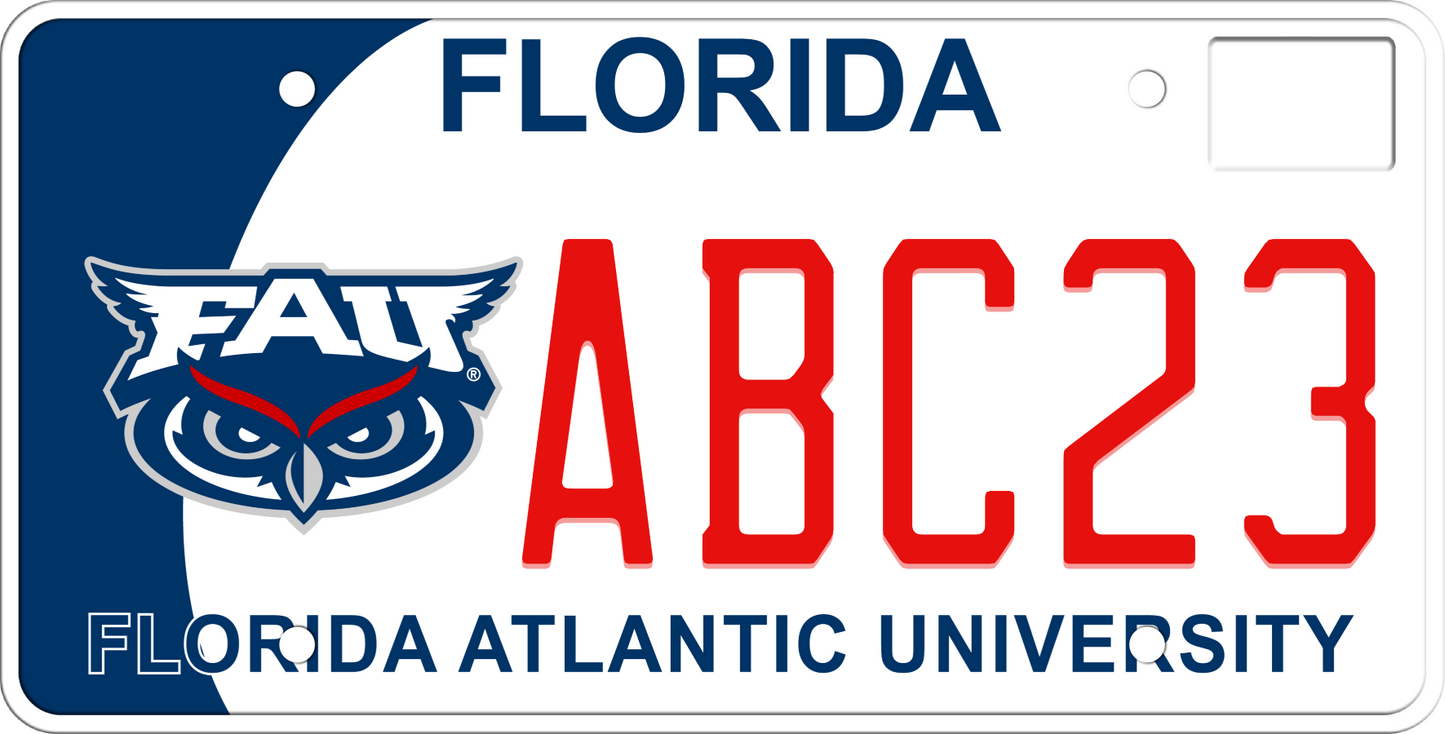 Florida License Plate - Florida Atlantic University