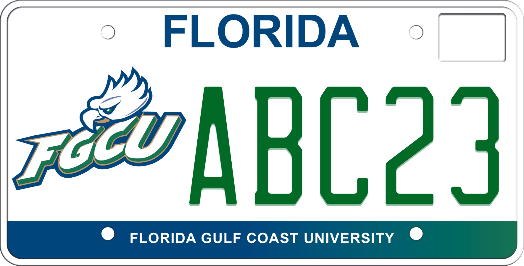 Florida License Plate - Florida Gulf Coast University