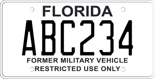 Florida License Plate - Former Military Vehicle