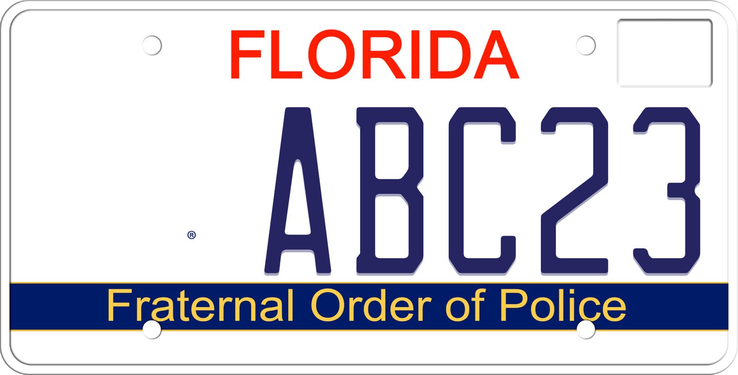 Florida License Plate - Fraternal Order of Police