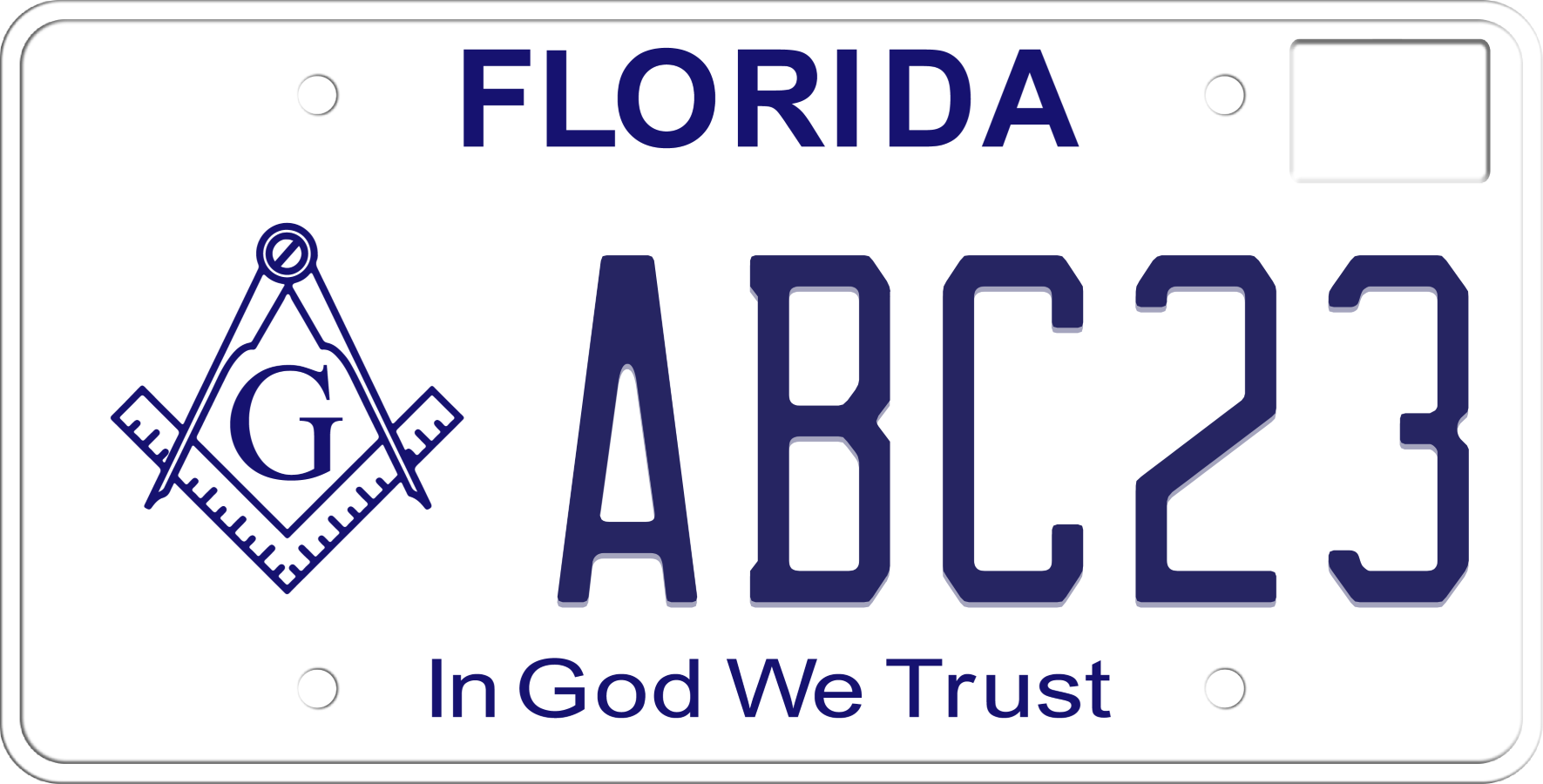 Florida License Plate - Freemasonry