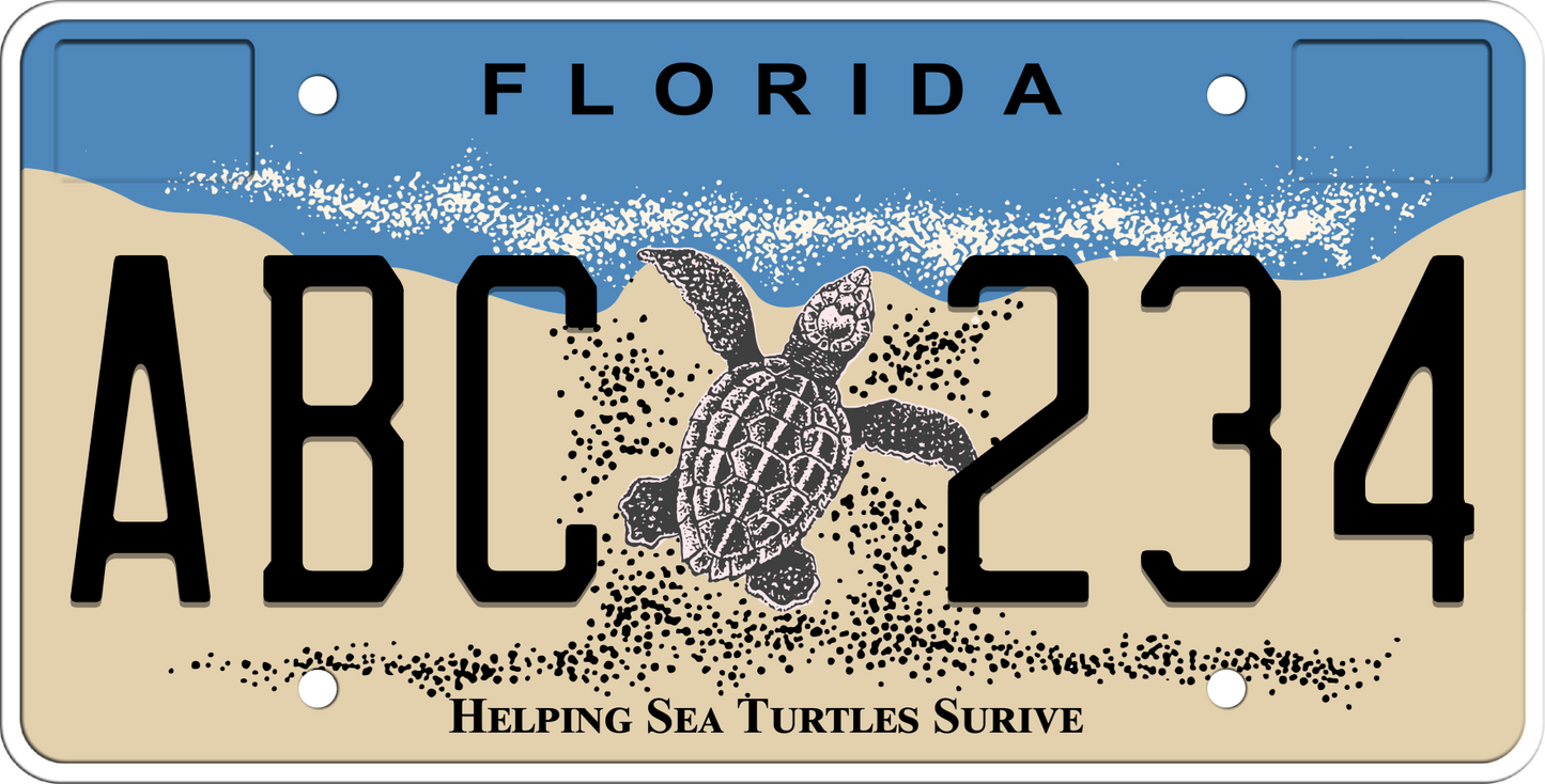 Florida License Plate - Helping Sea Turtles Survive